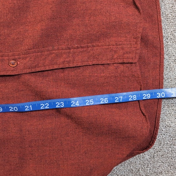 Vintage 50s Pendleton Pure Virgin Wool Lodge Shirt - Size Small - Solid Rust - Picture 9 of 9